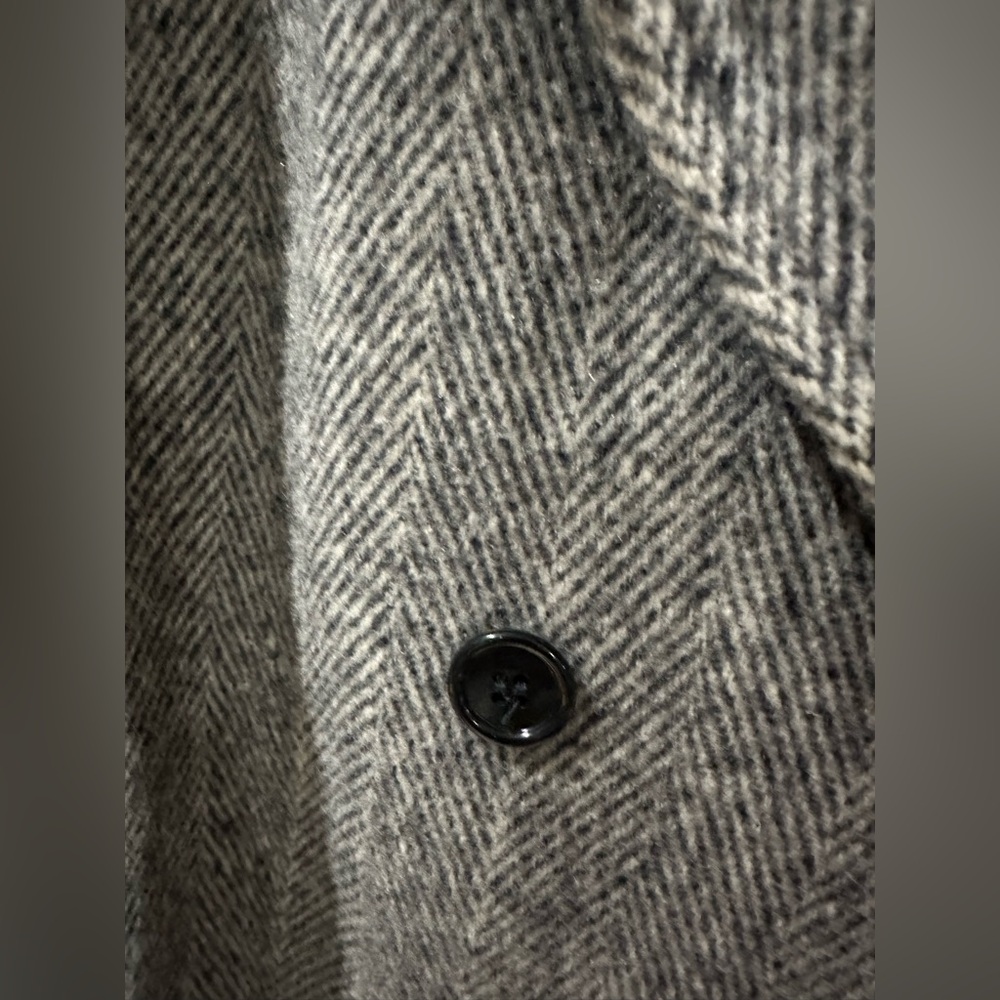 Womens 80s Vtg Jack Klein Herringbone Tweed Long Winter Coat M Lined USA Read - Picture 4 of 7